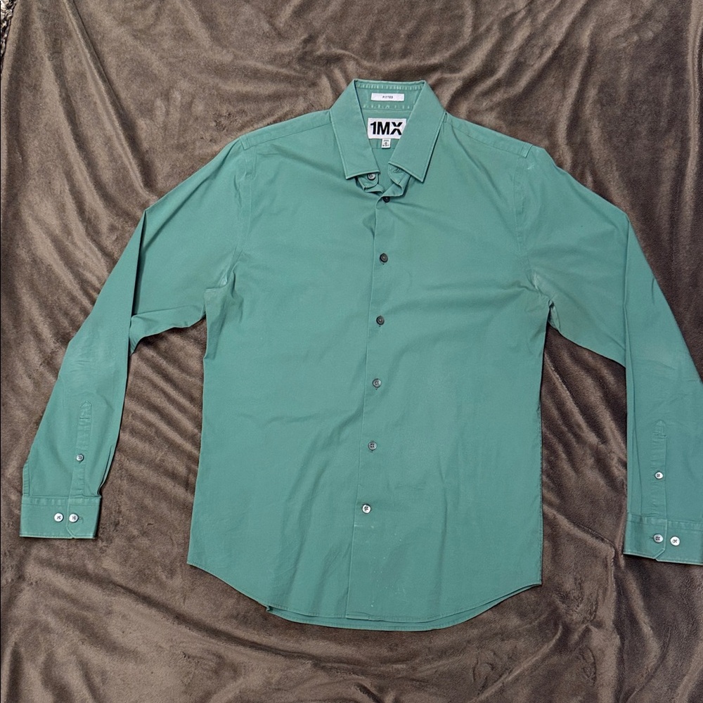 Express Men's Teal Dress Shirt